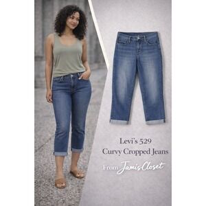 Levi's 529 Curvy Bootcut Cropped Jeans Size 27 Medium Wash